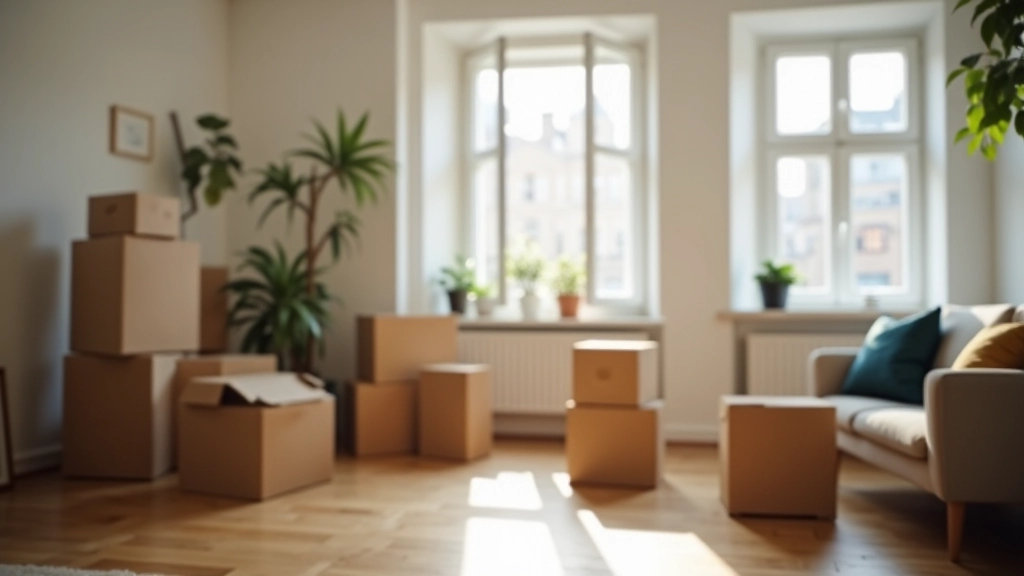 Umzugskartons in einer neuen Wohnung